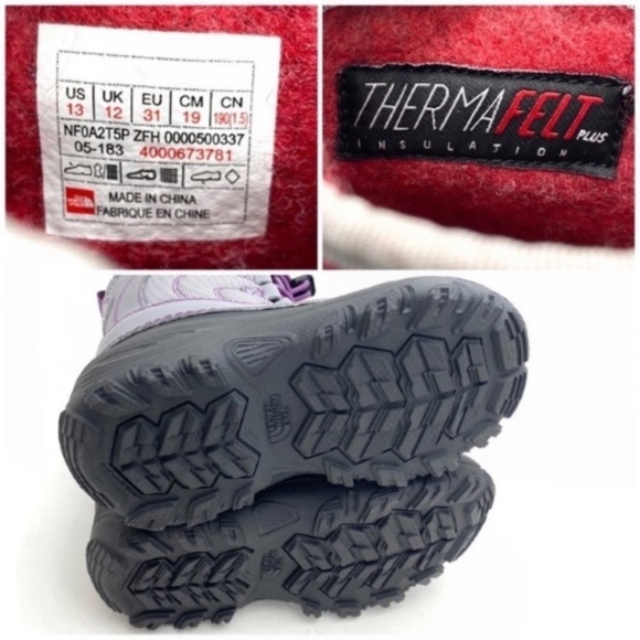 THE North Face Youth Alpenglow IV Snow Winter Boot ThermaFelt Lined NF0A2T5P - Picture 10 of 12